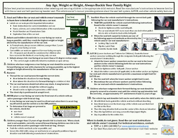 TIPP: Any Age, Weight or Height / Make Safe Choices When Buckling Up