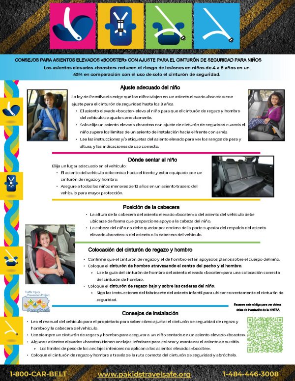 TIPP: CONSEJOS PARA ASIENTOS ELEVADOS «BOOSTER» CON AJUSTE PARA EL CINTURÓN DE SEGURIDAD PARA NIÑOS / CONSEJOS SOBRE EL CINTURÓN DE SEGURIDAD PARA NIÑOS