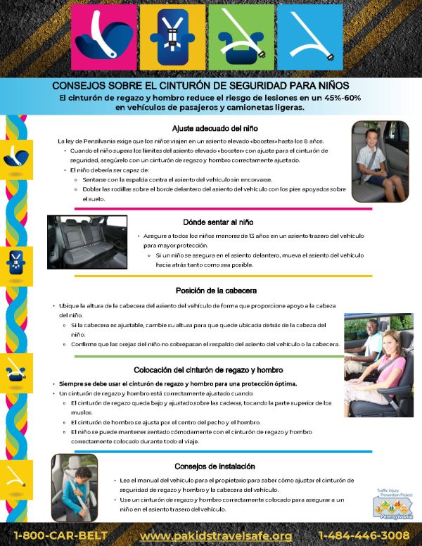TIPP: CONSEJOS PARA ASIENTOS ELEVADOS «BOOSTER» CON AJUSTE PARA EL CINTURÓN DE SEGURIDAD PARA NIÑOS / CONSEJOS SOBRE EL CINTURÓN DE SEGURIDAD PARA NIÑOS - Image 2