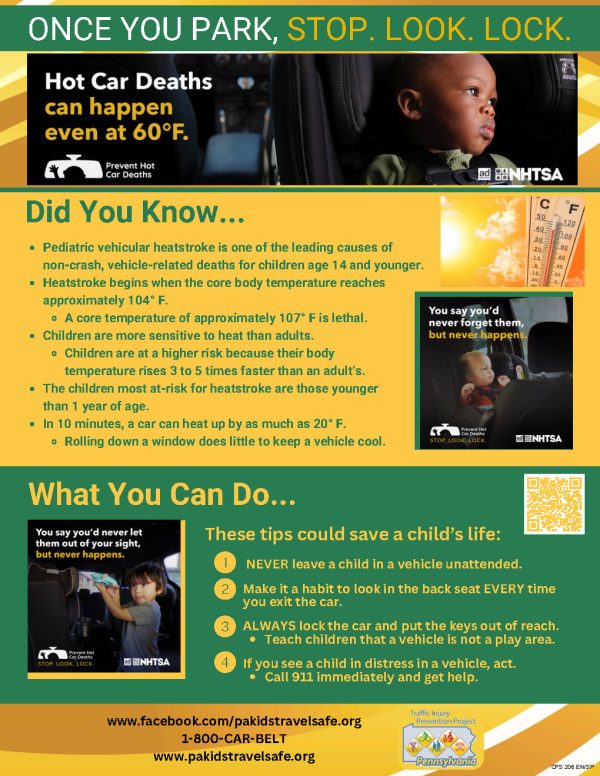 TIPP: Once You Park, STOP.LOOK.LOCK / CUANDO APARQUE, DETÉNGASE. MIRE. CIERRE.